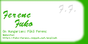 ferenc fuko business card